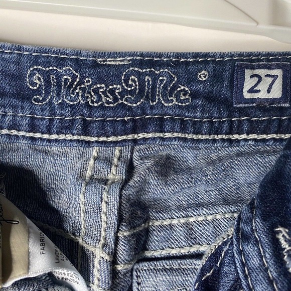 Miss Me Jeans Womens Size 27 Bootcut Bling Thick Stitch Equestrian Low R… - Picture 3 of 9